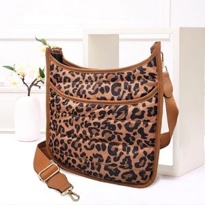 Leopard Print Puffer Cross Body Bag Purse Womens Fashion Accessory Statement